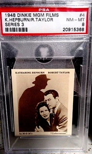 1948 Dinkie Film Stars Cards KATHARINE HEPBURN ROBERT TAYLOR Top #1 PSA Grades - Picture 1 of 5