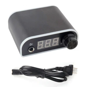 LCD Tattoo Machine Gun Power Supply for Foot Pedal Clip Cord Stable Power Black - Picture 1 of 16
