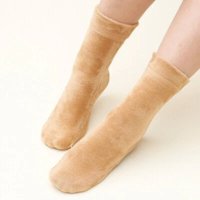 Women Over Knee Short Plush Stockings Flannel Velvet Soft Warm Winter Socks  - Image 1 of 4