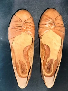 Born Shoes Ballet Flat Comfort Padded Brown Leather Women's Sz 8M - Picture 1 of 6