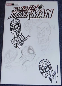 NON-STOP SPIDER-MAN#1-SKIZZENCOVER ART-BAGLEY-LARSEN-AUSTIN-CAMPBELL-BEATTY-COA - Bild 1 von 12