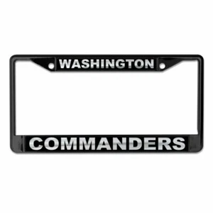 WASHINGTON COMMANDERS MIRRORED METAL LICENSE PLATE FRAME QUALITY DOMED GRAPHICS - Picture 1 of 1