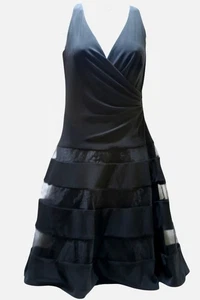 Ralph Lauren LRL Black A-Line Tulle Accent Size 6 Formal Party Cocktail Dress - Picture 1 of 6