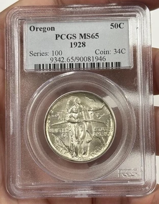 1928 Oregon Trail Classic Commemorative Half Dollar 50C PCGS MS65 #2311 - Image 1 of 4