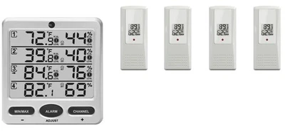 Ambient Weather WS-10-X4 Wireless Indoor/Outdoor 8 Channel Thermo-Hygrometer ... - Image 1 of 4
