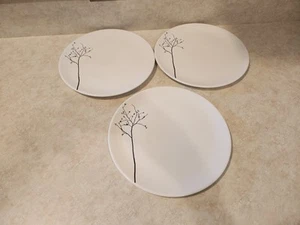 Set of 3 Matceramica Portugal 10.75" Dinner Plate Black White Tree Lot - Picture 1 of 4