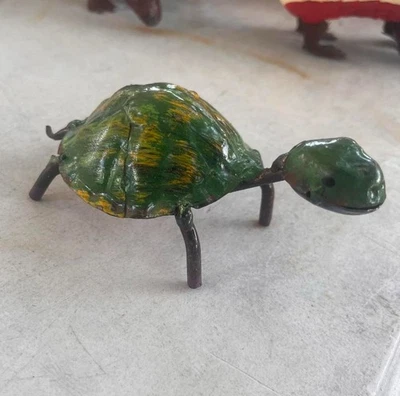 Handmade-Painted Metal Art Small Turtle Yard Garden Decor Home Decor Statue - Image 1 of 4