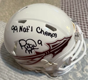 PETER WARRICK SIGNIERTER FLORIDA STATE MINIHELM MIT COA & 99 NATL CHAMP & PIC - Bild 1 von 2
