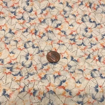 Red*Blue*Puffs Form Stars* Black Dots* Cream* Henry Glass* 100% Cotton* 8" x 21" - Image 1 of 4