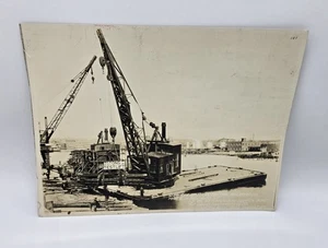 1931 8x10 Photo-NY Central Railroad-Whirler Derrick Boat Crane-Wilmington DEL - Picture 1 of 2