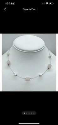 "Collar retirado de perlas de ley y cuarzo rosa Silpada, 16""" Foto 1 de 4