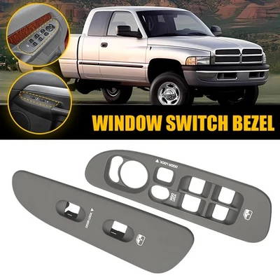 Fits Dodge 02-2010 Ram 1500 2500 3500 Master Power Window Switch Bezel Trim GREY Foto 1 de 4