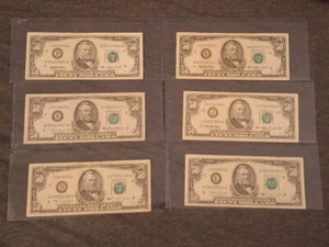 Lot Of 6 Old $50 Bills • 1985-1993 Small Head Circulated In Sleeves - Picture 1 of 18