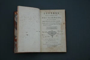 18. Jahrhundert Wissenschaft M. Bailly Briefe über den Ursprung der Wissenschaften Asien 1777 - Bild 1 von 7