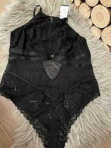NUOVO reggiseno originale Hunkemoller Jerrine tuta caviale sexy lingerie taglia 2XL donna - Foto 1 di 3