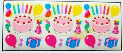 SANDYLION STICKERS HAPPY BIRTHDAY PARTY CAKE BALLOONS CELEBRATION VINTAGE RARE. - Image 1 of 3