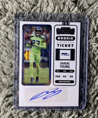 Dareke Young 2022 Panini Contenders Rookie Ticket Autograph Seattle Seahawks - Image 1 of 2
