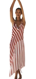 Neu mit Etikett Anthropologie ärmelloses asymmetrisches Midikleid Größe XS neu mit Etikett weinrot - Bild 1 von 3