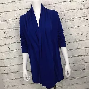 Cardigan donna Calvin Klein drappeggiato aperto davanti top blusa giacca blu - Foto 1 di 7