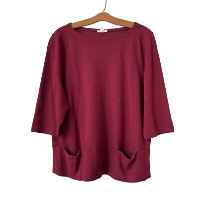 Топ женский J. Jill Ponte вязаный рукав 3/4 XL красные передние карманы вискозная смесь - Изображение 1 из 4