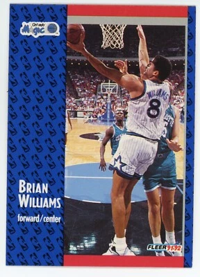 1991-92 Fleer Bison Dele Brian Williams 卡 #334 新秀 RC — 第 1/2 张图片