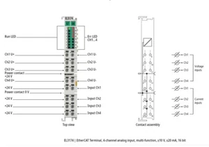 Beckhoff EL3174 EtherCAT Terminal, 4CH input, multi-function, ±10 V, ±20 mA - Picture 1 of 3