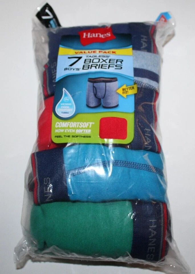 Hanes Masculino Sem Etiqueta Multicolorido (Verde, Azul, Vermelho, etc.) Cuecas boxer pacote com 7 - GG - Imagem 1 de 1