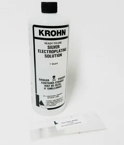 Silver Plating Solution Electroplating & Pure Silver Anode by Krohn Made in USA - Picture 1 of 10
