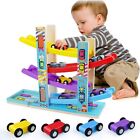 Montessori Toys for Toddlers, Children Race Track Toy with 4 Cars and 1 Wooden