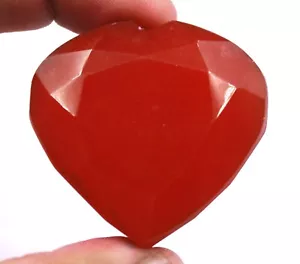 400 CT Heart Shape Natural Red Ruby Opaque EGL Certified Loose Gemstone 5JRZ - Picture 1 of 4