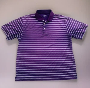 Polo homme col violet rayé PGA Tour Golf taille L manches courtes - Photo 1/4