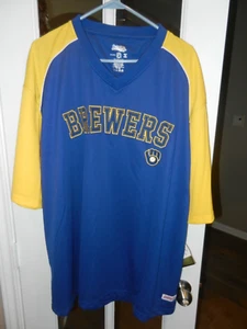 MILWAUKEE BREWERS JERSEY "2XL" STITCHES "NEW" 100% POLYESTER - TAGS W/ HOLOGRAM - Picture 1 of 9