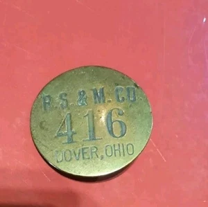 Vtg Dover Ohio Reeves Steel & Milling Co. Employee ID Pin Badge #416 R.S.&M. Co - Picture 1 of 3