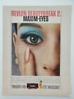 Revlon Brush-On Eye Shadow Mascara Woman's Eye 1967 Vintage Print Ad