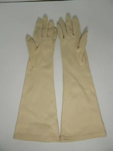Fownes Vintage Abendhandschuhe Dbl gewebtes Nylon Größe 6,5 Made in Italy 13,5" elfenbein - Bild 1 von 4