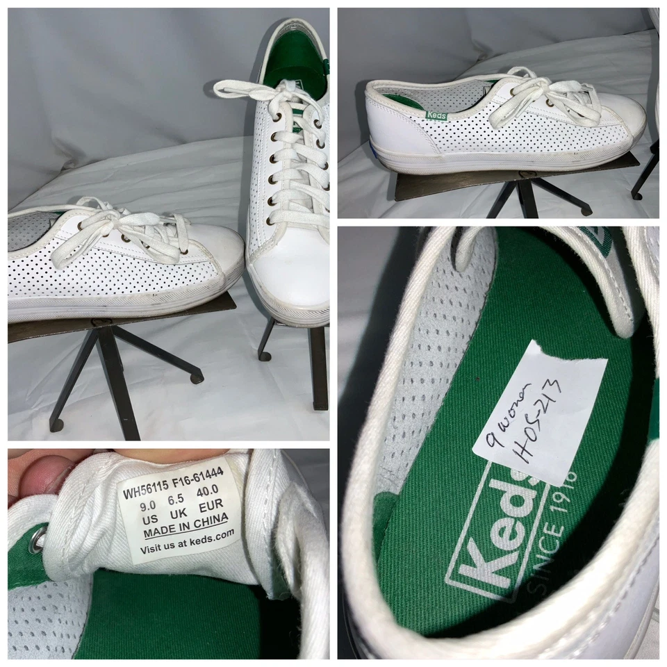 Keds Fashion Sneakers Shoes Sz 9 Women White Leather Lace Worn 2x YGI H0S-213 - Image 1 of 4
