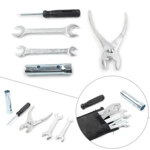 Motorcycle Spark Plug Spanner Wrench Plier Socket Tool Kit With Storage Pocket - Picture 1 of 9