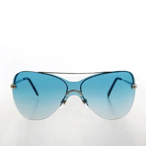 Teal Blue Mono Lens Vintage Sunglasses - Pilar - Picture 1 of 3