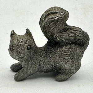 Vintage Pewter Squirrel Miniature Animal Figurine 1" inch Long - Picture 1 of 7