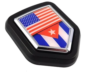 USA Cuba american flag car truck Black Shield Grill Badge grille chrome emblem - Imagen 1 de 11