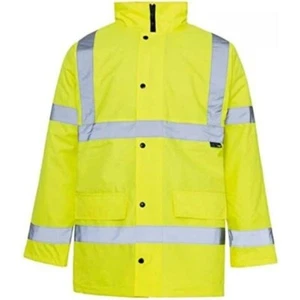 Parka Jacke strapazierfähig Hi Vis Viz Vision Sicherheit Arbeitskleidung PU-Stoff in 2 Farben - Bild 1 von 9