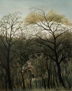 HENRI ROUSSEAU Art Poster or Canvas Print "Rendezvous in the Forest" - Picture 1 of 1