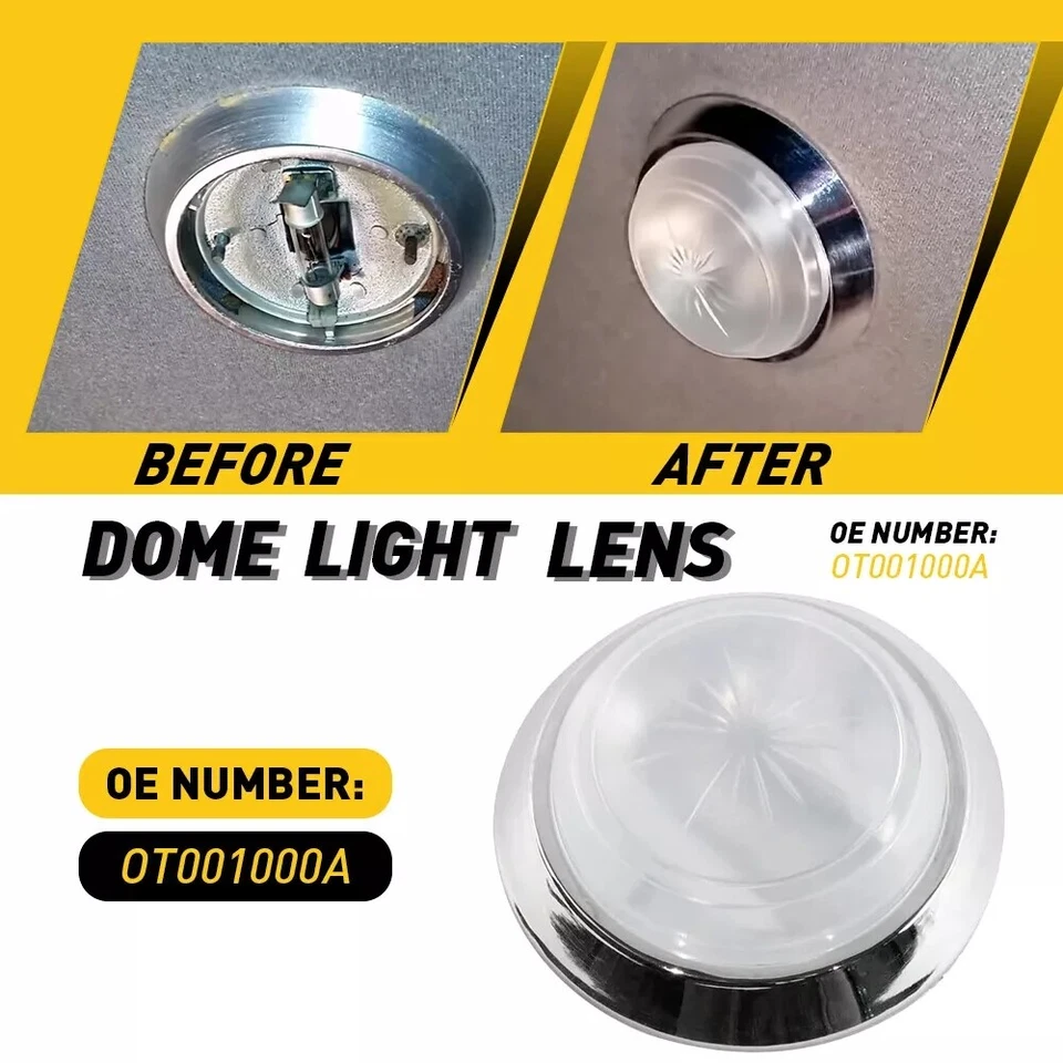 Round Dome Light Base&Lens For Most 1970 1971 1972-1981 GM Chevrolet Chevy Cars Foto 1 de 4