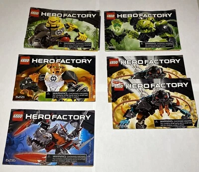 2012 LEGO  Hero Factory  6200, 6201, 6216, 6221, 6228x2 instruction manuals only - Image 1 of 4