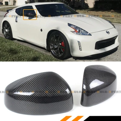 PARA NISSAN 370Z Z34 2009-2020 FIBRA DE CARBONO ESPEJO RETROVISOR LATERAL CUBIERTAS TAPA SUPERPOSICIÓN Foto 1 de 4