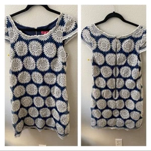 BETSEY JOHNSON mini abito margherita floreale blu bianco - Foto 1 di 6