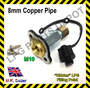 LPG GAS Hidden Filling Point M10 under Flap Propane Motor Fuel car 8mm pipe Cu - Picture 1 of 2