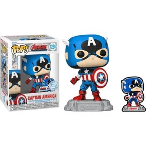 Funko Pop! Figura Vinilo Capitán América Los Vengadores Exclusiva 1290 con Pin Esmaltado - Imagen 1 de 3