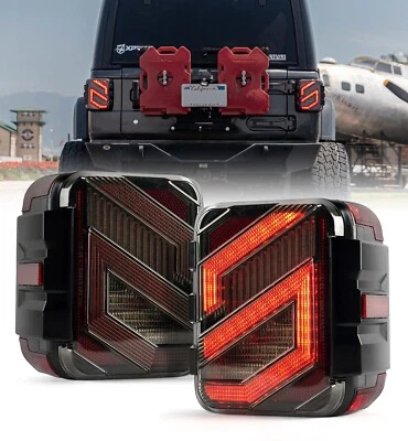 Luces traseras LED ahumadas con intermitente de funcionamiento para Jeep 2018-2026 Wrangler JL JLU Foto 1 de 4