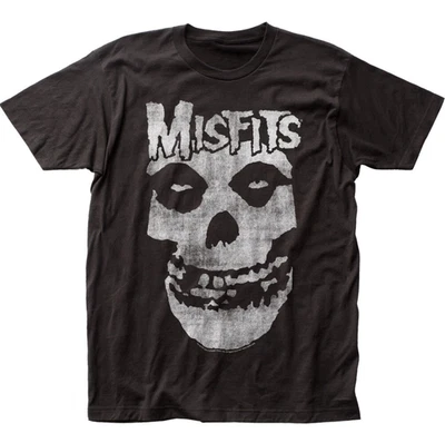 The Misfits Distressed Skull Mens T Shirt Rock N Roll Punk Classic Tee New Black - Image 1 of 2